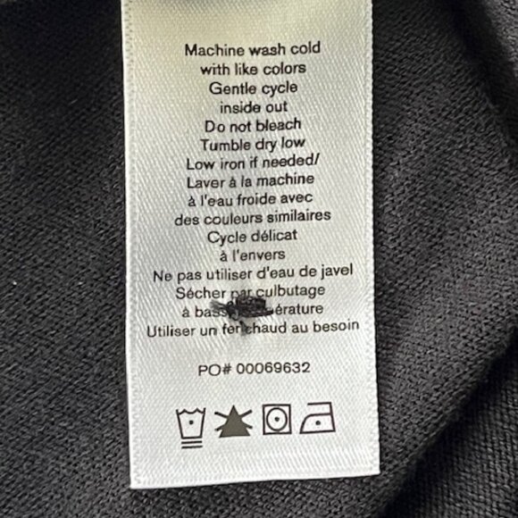 rag & bone Lea Polo Shirt Long Sleeves 5 Buttons Black Size Large MSRP $158 NWT - Picture 12 of 15